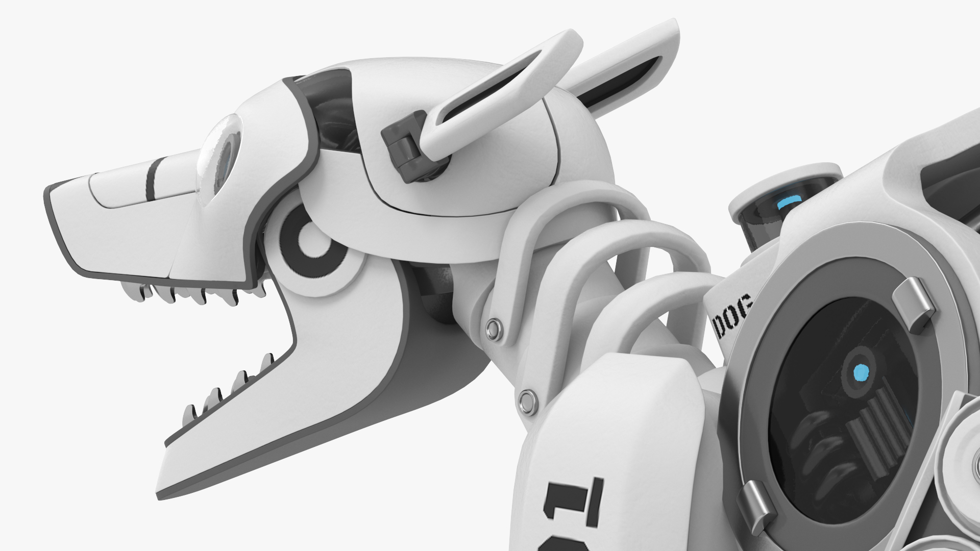 3D Running Futuristic Robotic Dog White
