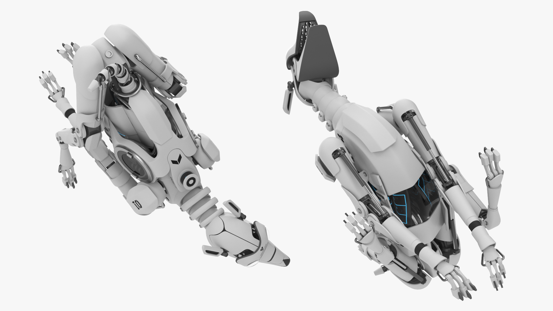 3D Running Futuristic Robotic Dog White