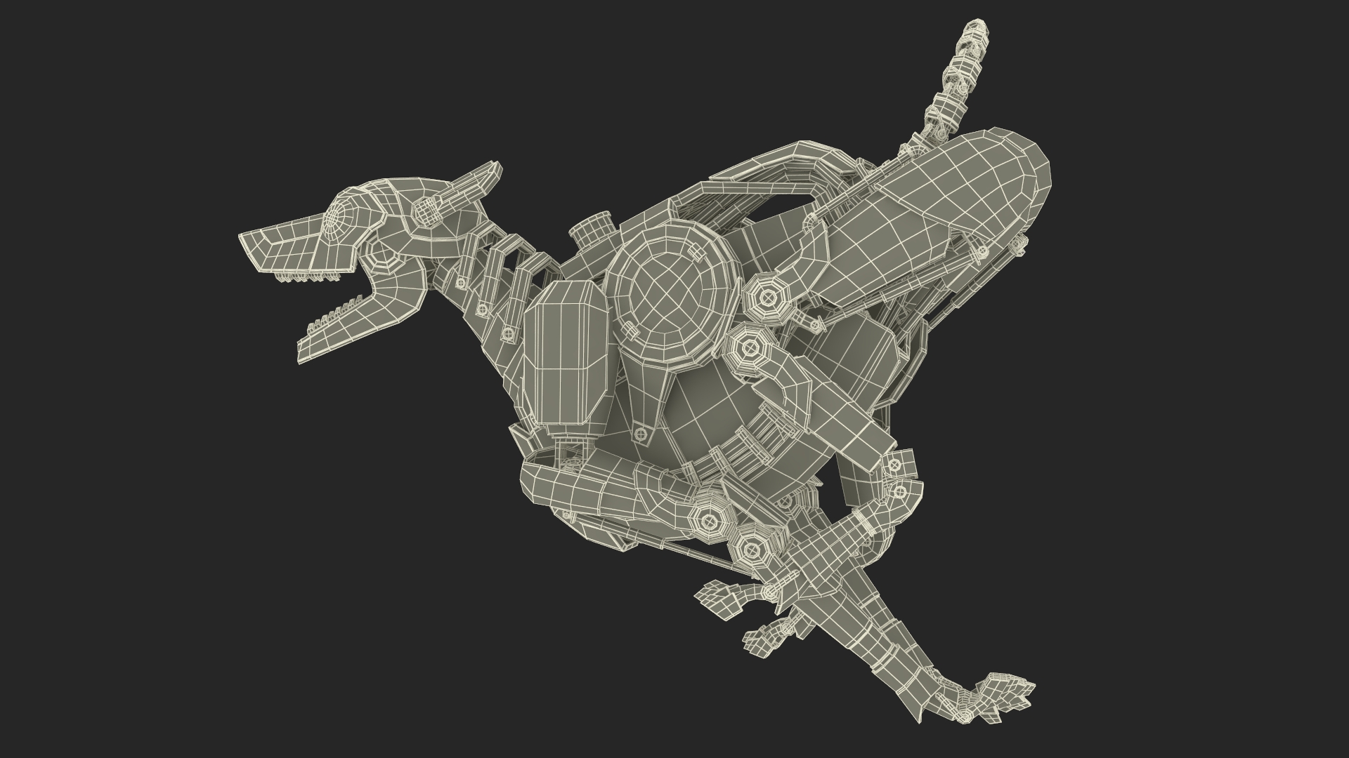 3D Running Futuristic Robotic Dog White