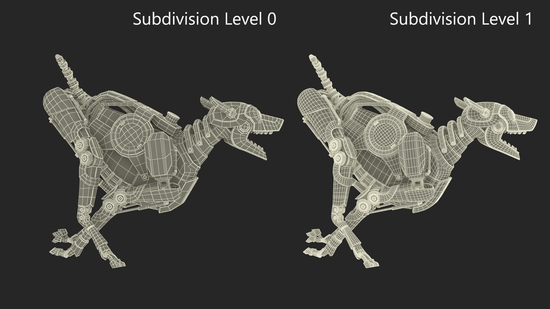 3D Running Futuristic Robotic Dog White