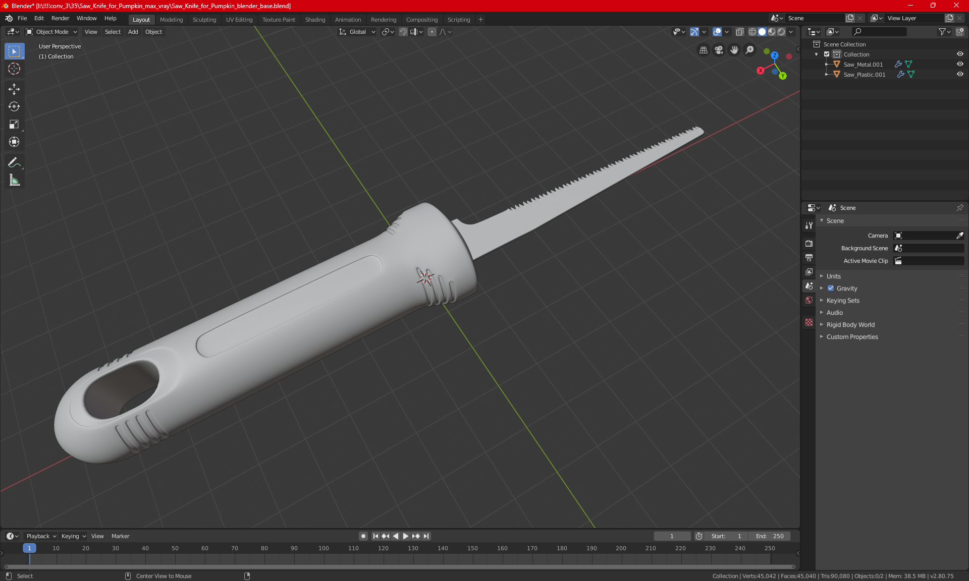 3D Saw Knife for Pumpkin
