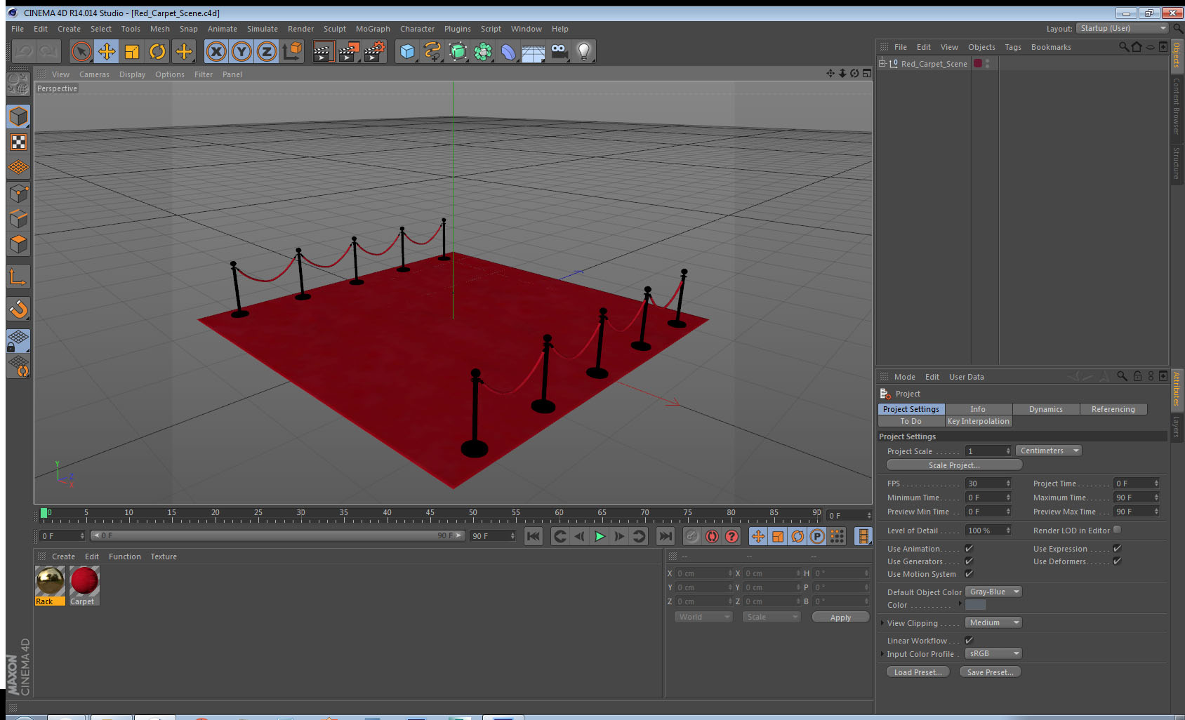 3D Red Carpet Scene