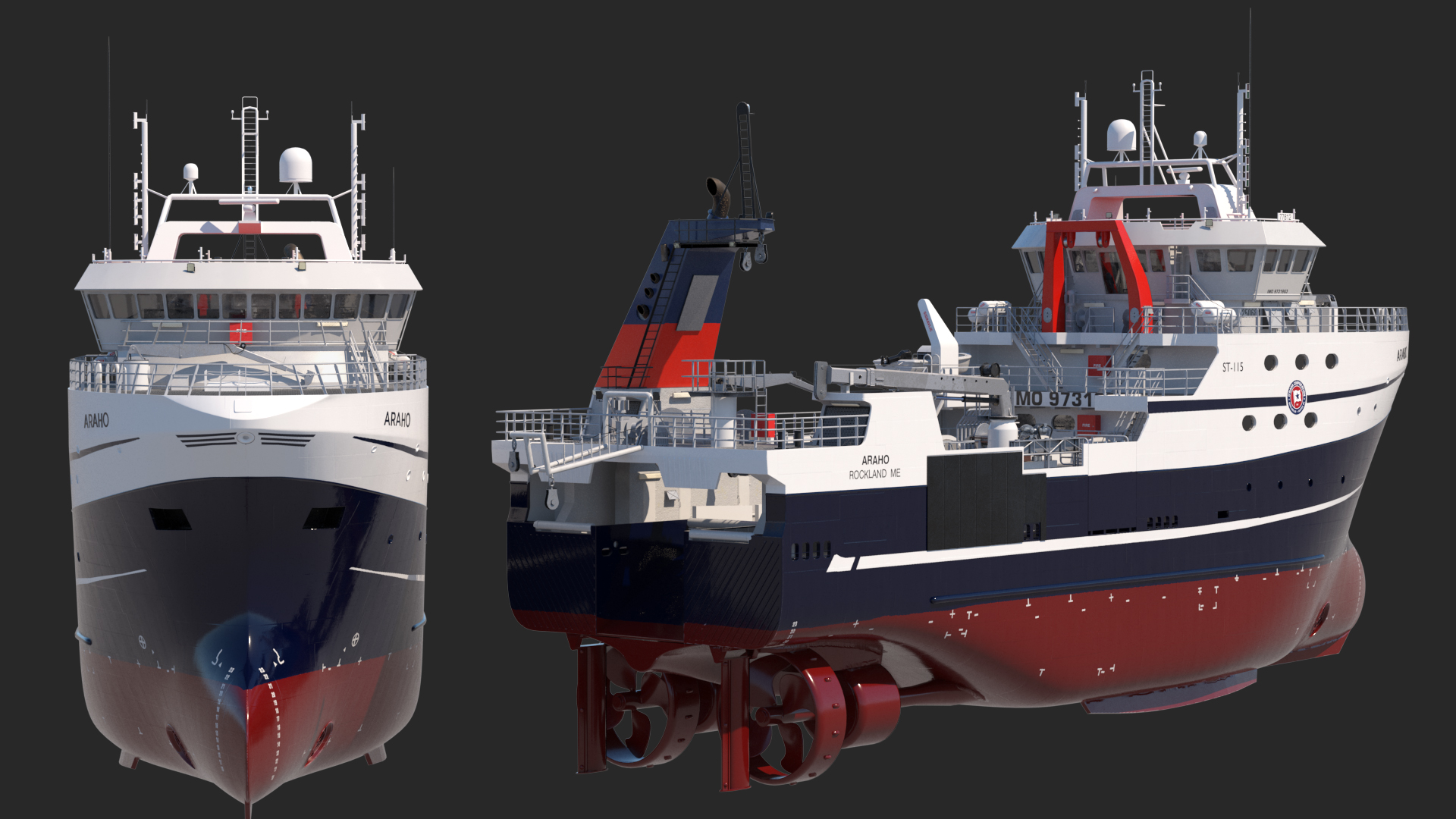 ARAHO Freezer Processor Factory Trawler 3D model