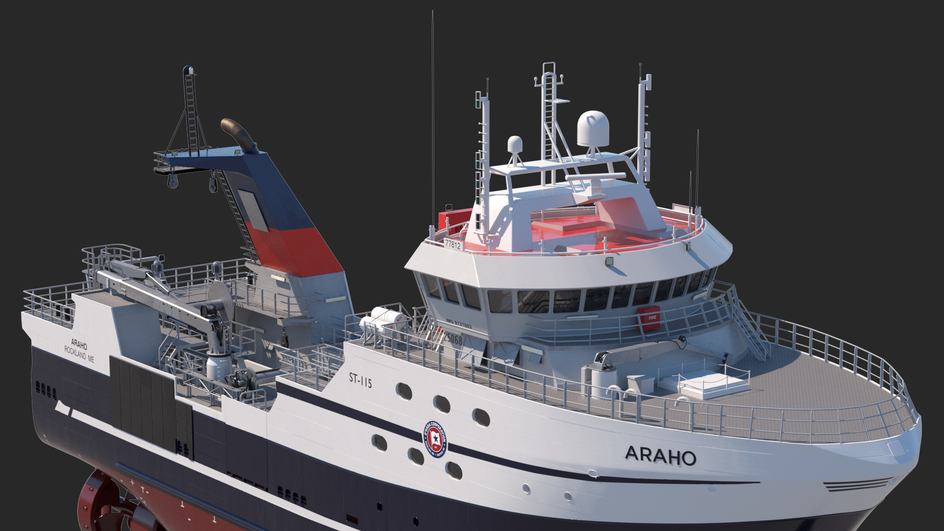 ARAHO Freezer Processor Factory Trawler 3D model