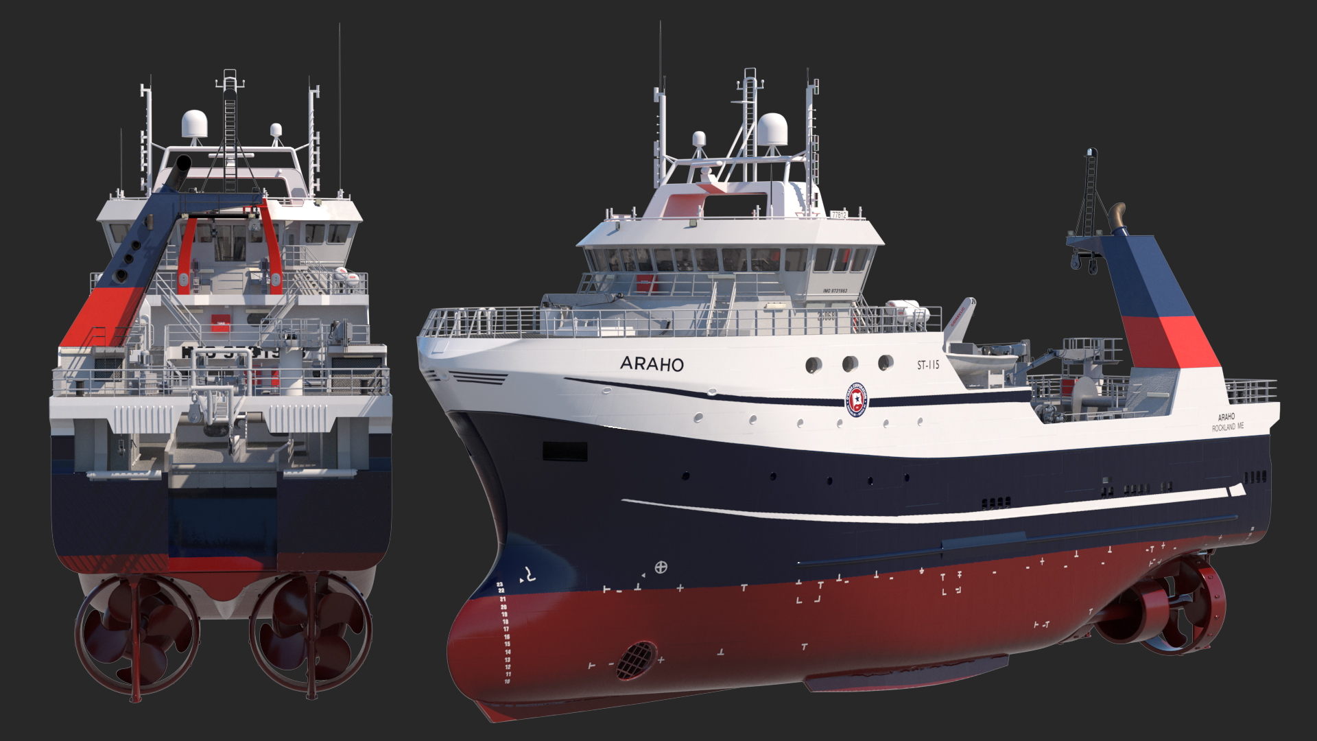ARAHO Freezer Processor Factory Trawler 3D model