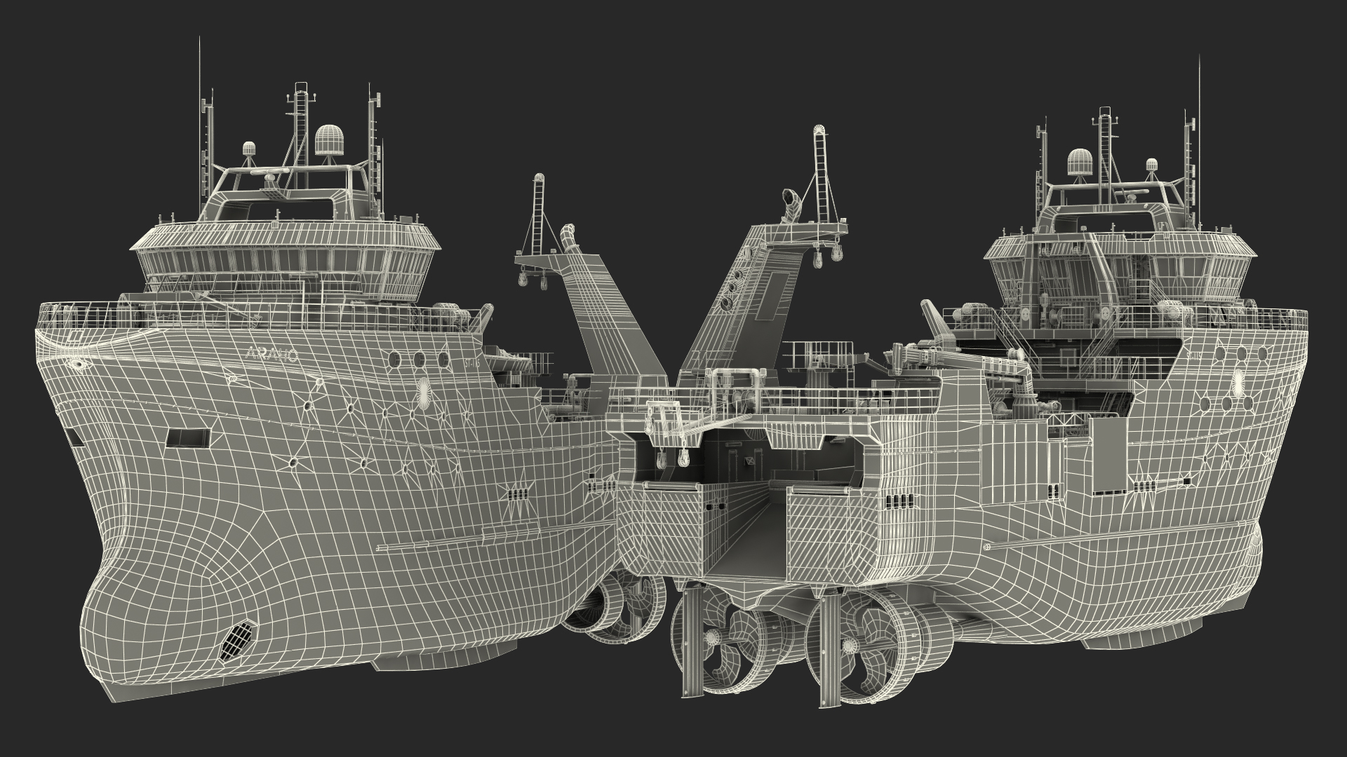 ARAHO Freezer Processor Factory Trawler 3D model
