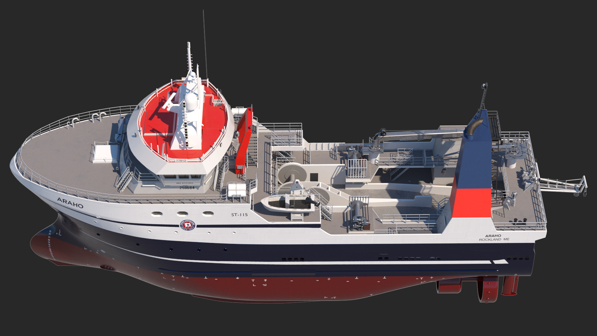 ARAHO Freezer Processor Factory Trawler 3D model