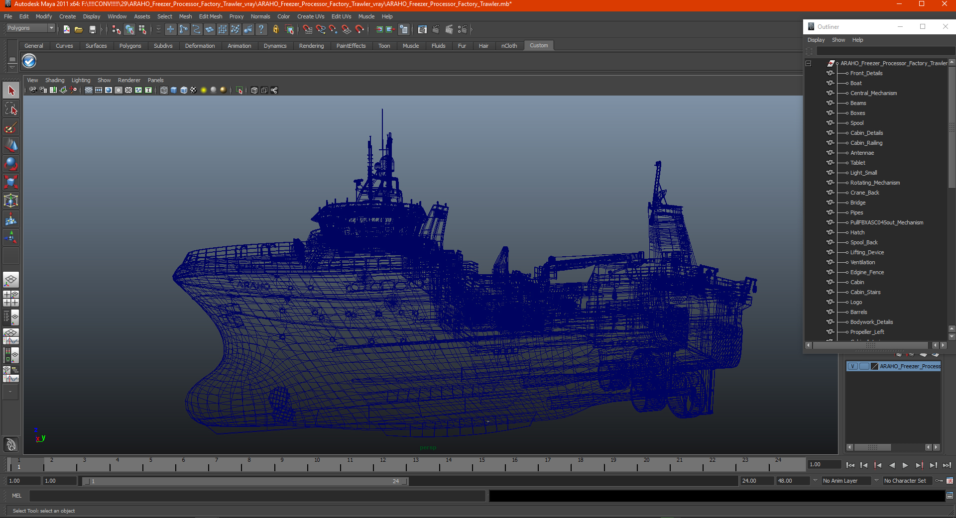 ARAHO Freezer Processor Factory Trawler 3D model