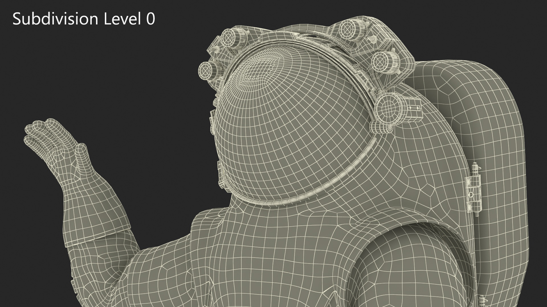 3D Modern Spacesuit on Astronaut Waving Pose