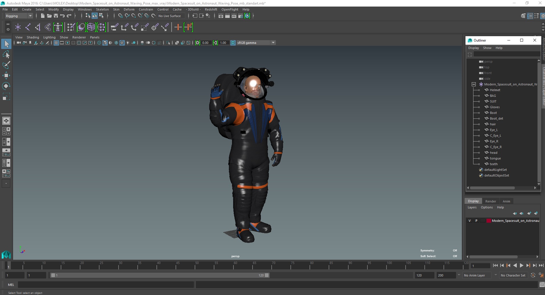 3D Modern Spacesuit on Astronaut Waving Pose