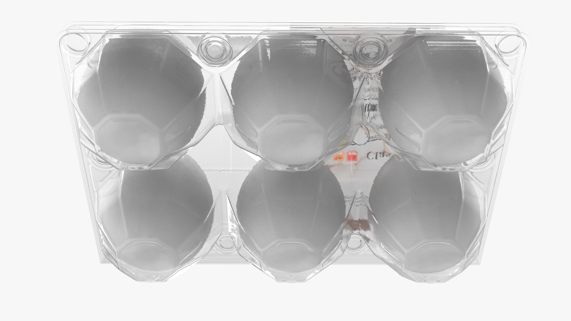 3D Pack of White Eggs in Transparent Container model