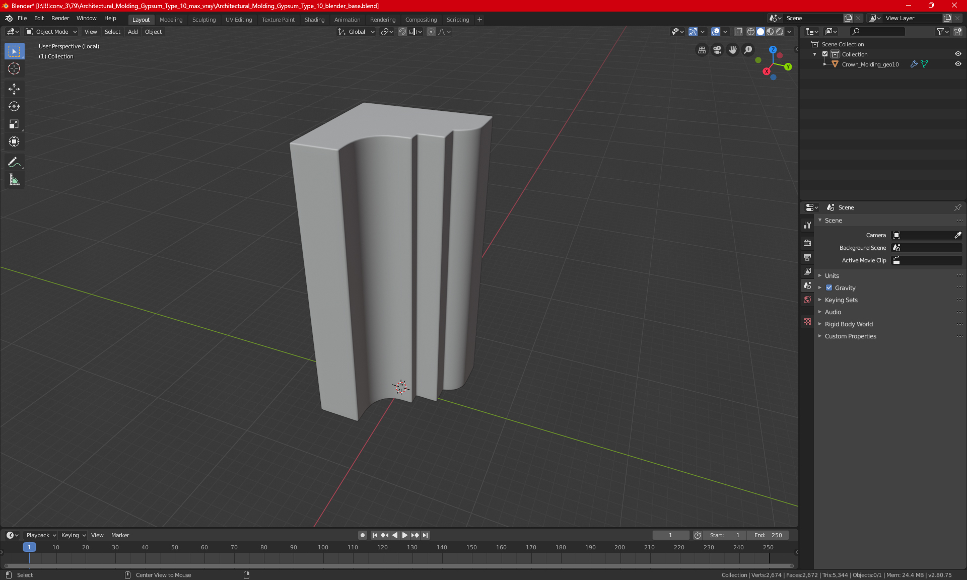 3D Architectural Molding Gypsum Type 10