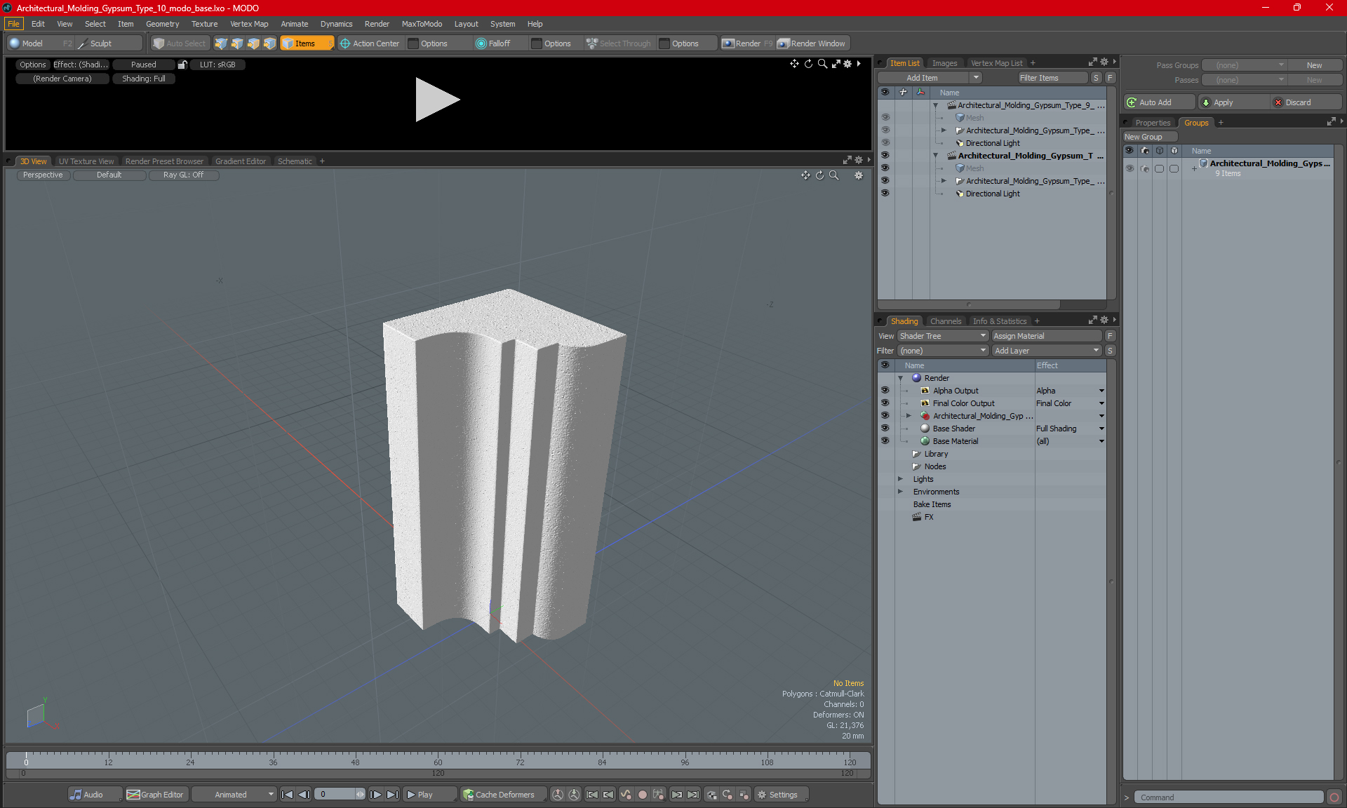 3D Architectural Molding Gypsum Type 10