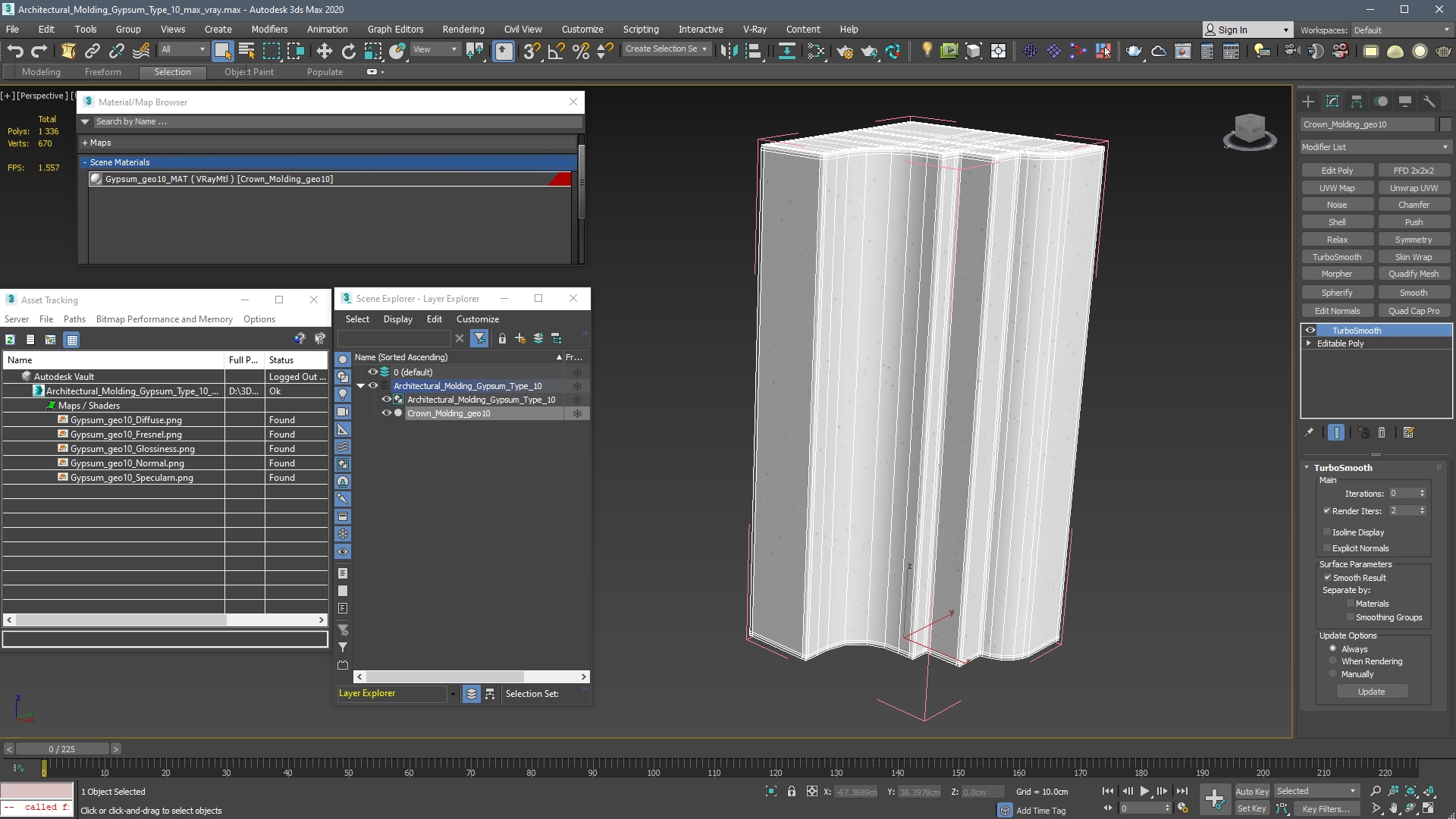 3D Architectural Molding Gypsum Type 10
