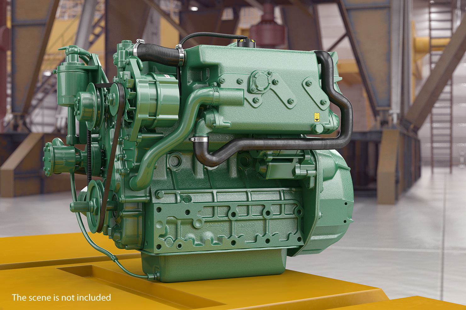 3D model Marine Diesel Engine