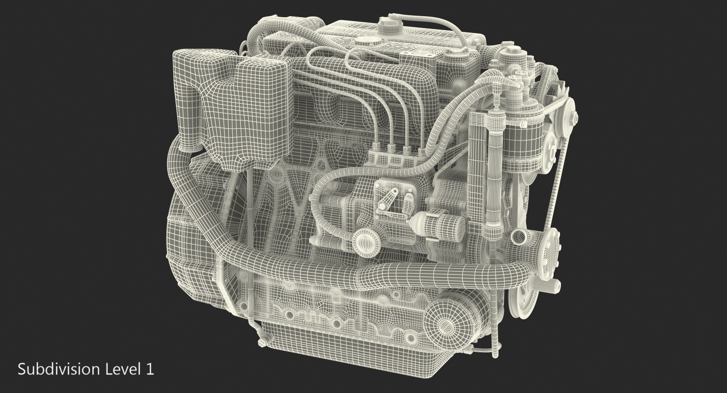 3D model Marine Diesel Engine