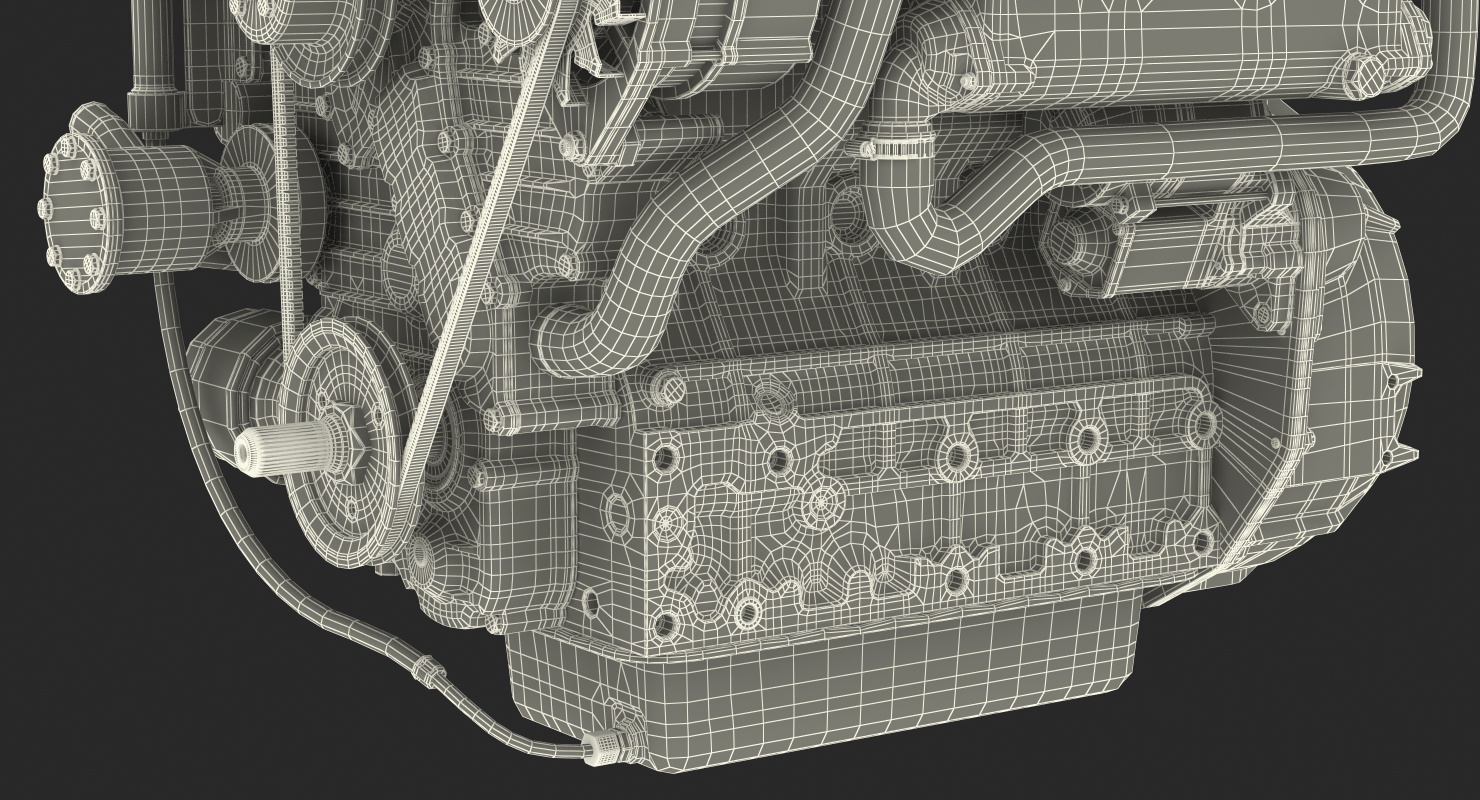 3D model Marine Diesel Engine