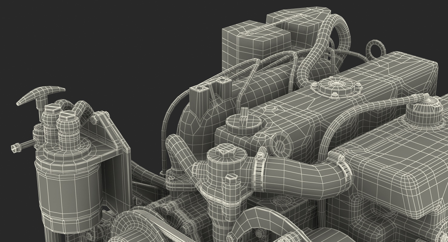 3D model Marine Diesel Engine