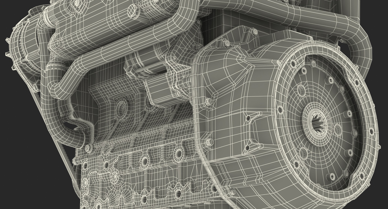3D model Marine Diesel Engine