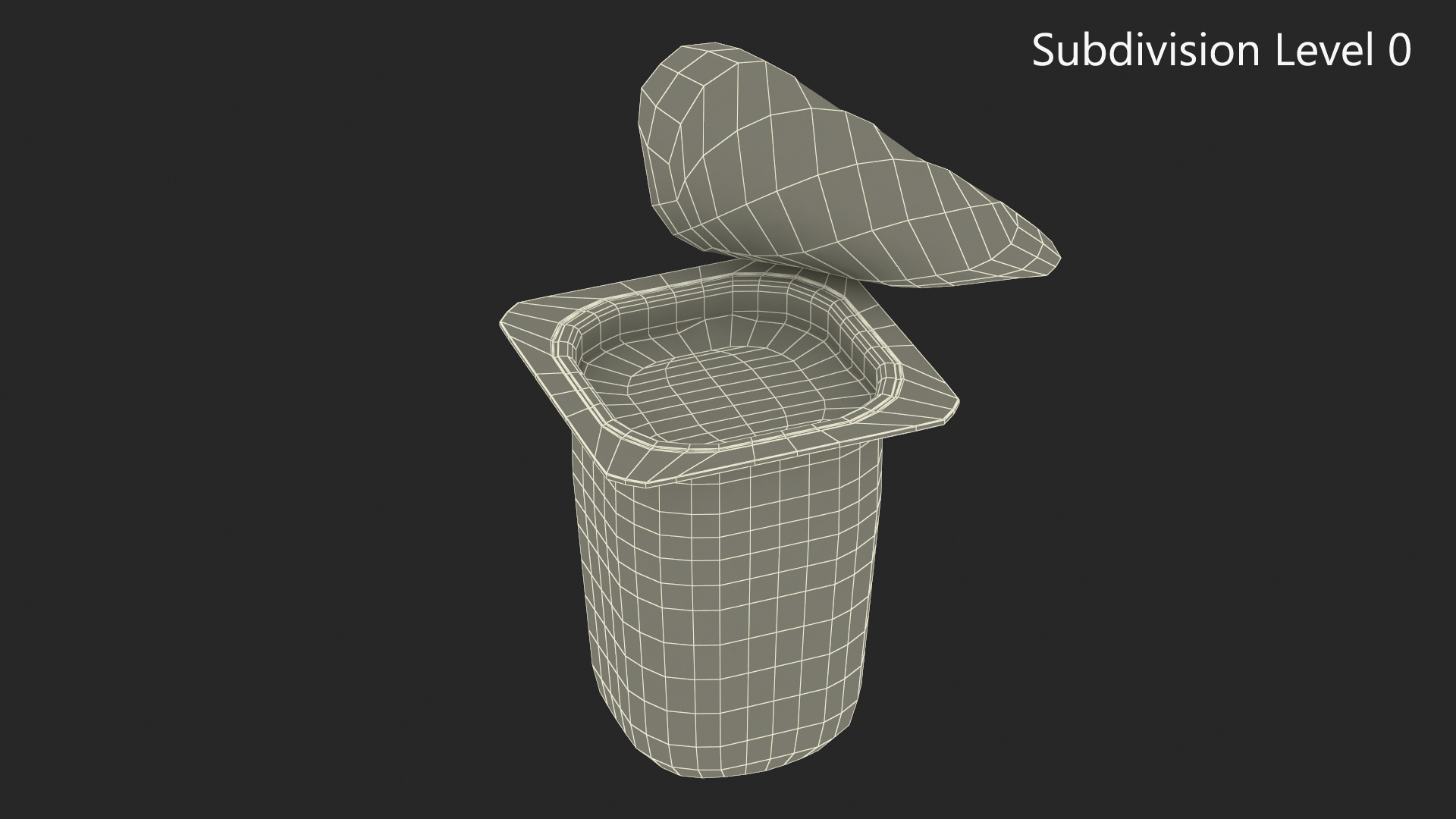 3D Yogurt Cup Strawberry Open Mockup model