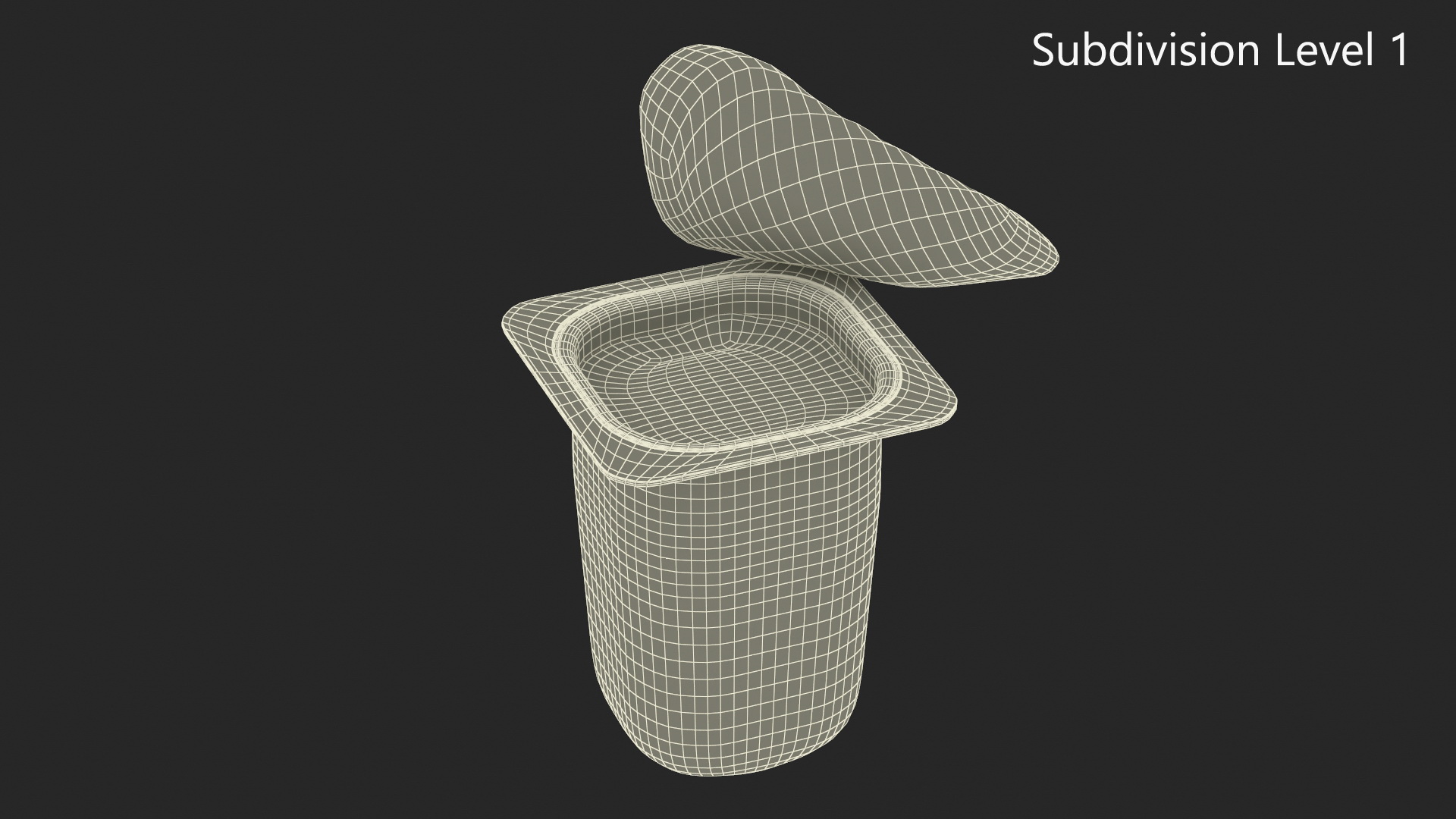 3D Yogurt Cup Strawberry Open Mockup model