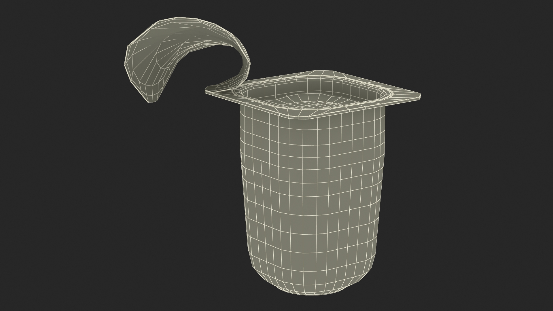 3D Yogurt Cup Strawberry Open Mockup model