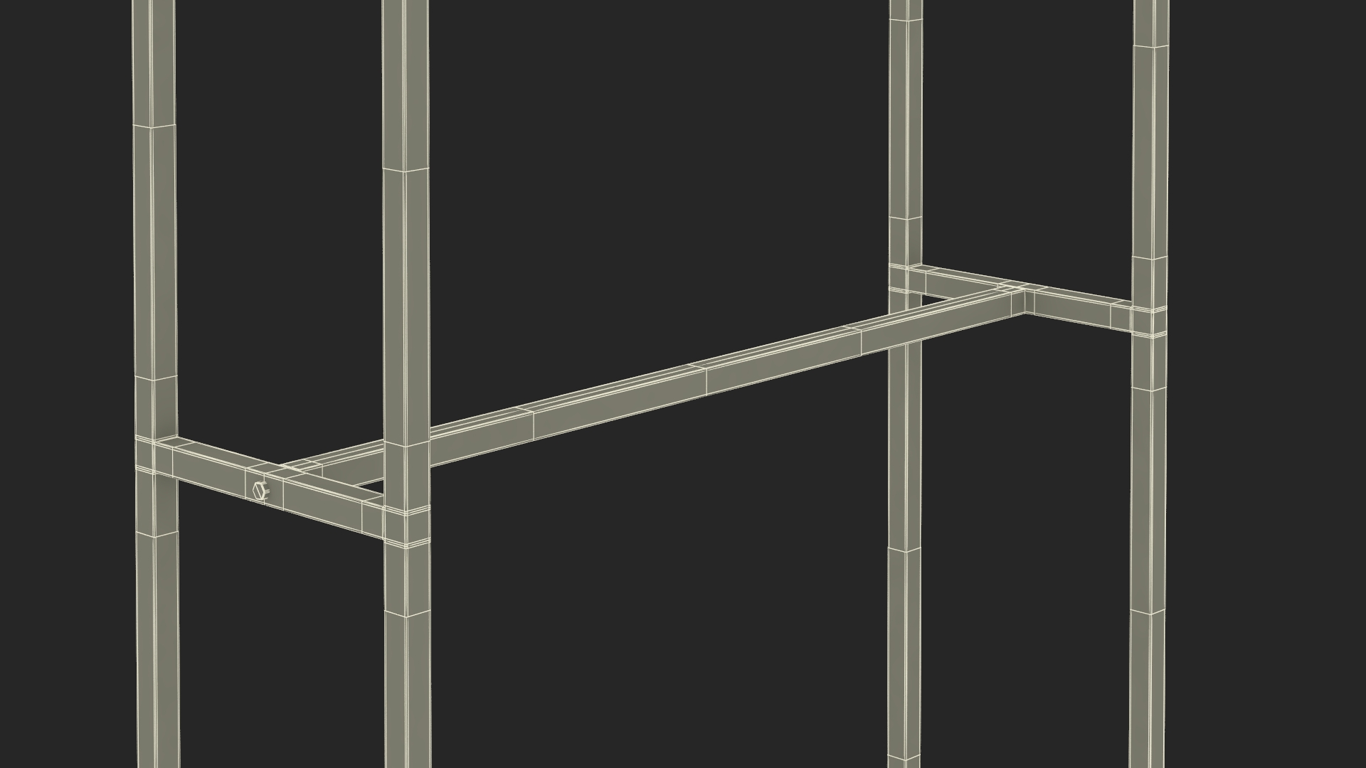 Double Coat Rack Black 3D