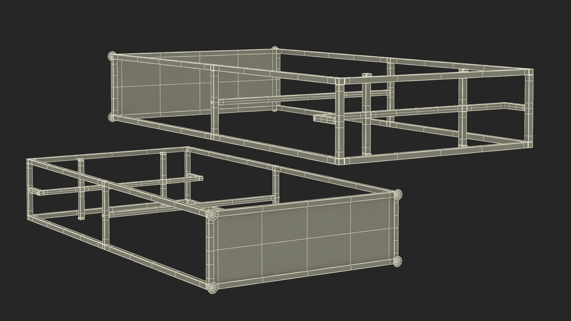 Double Coat Rack Black 3D