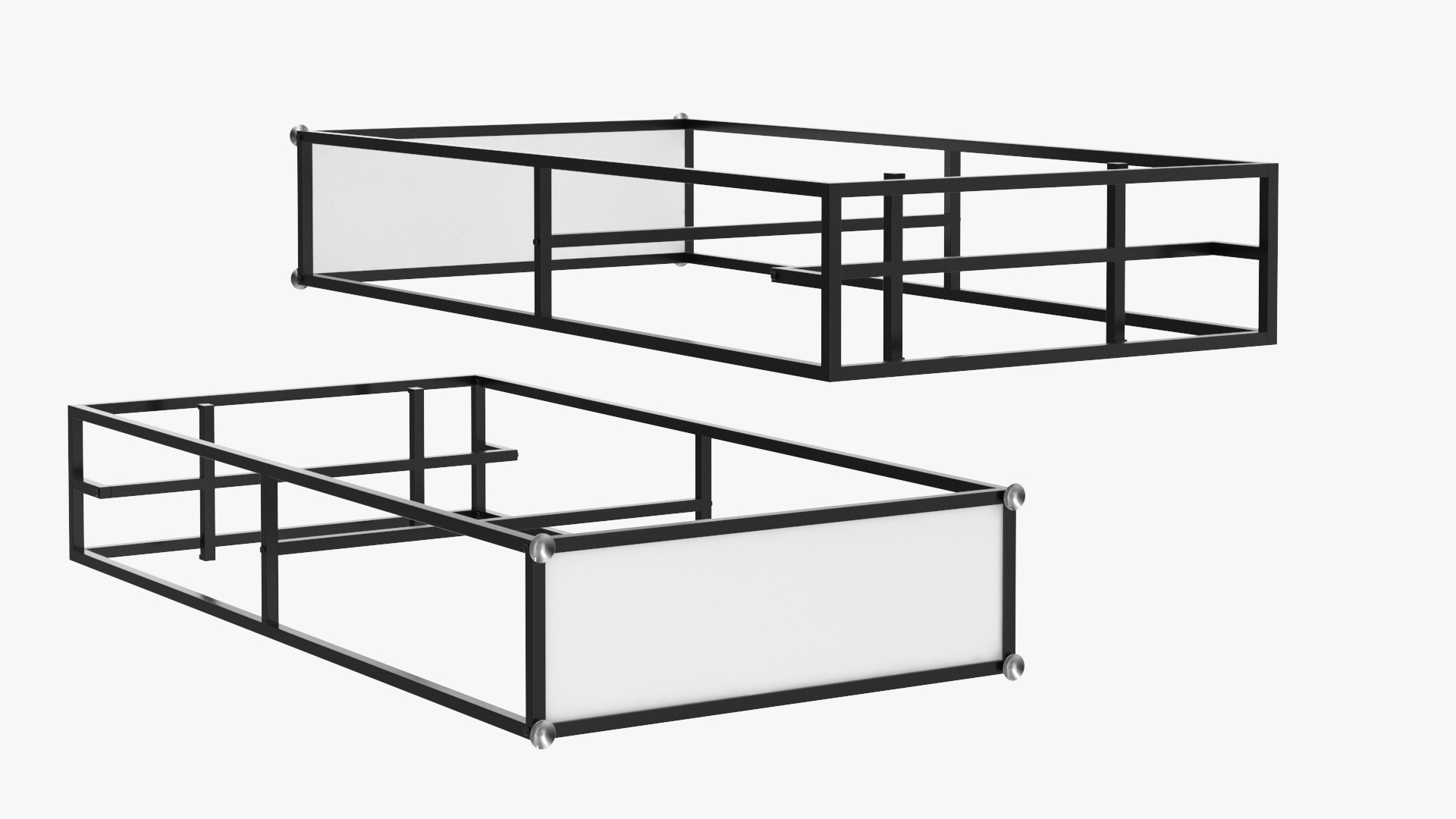 Double Coat Rack Black 3D