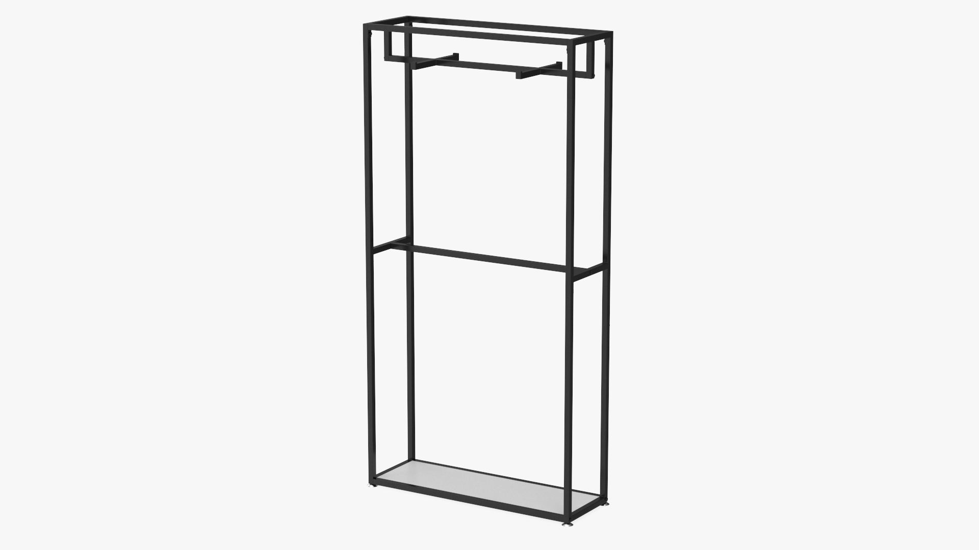 Double Coat Rack Black 3D