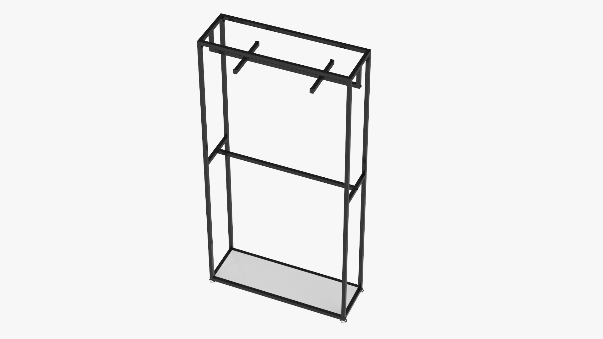 Double Coat Rack Black 3D