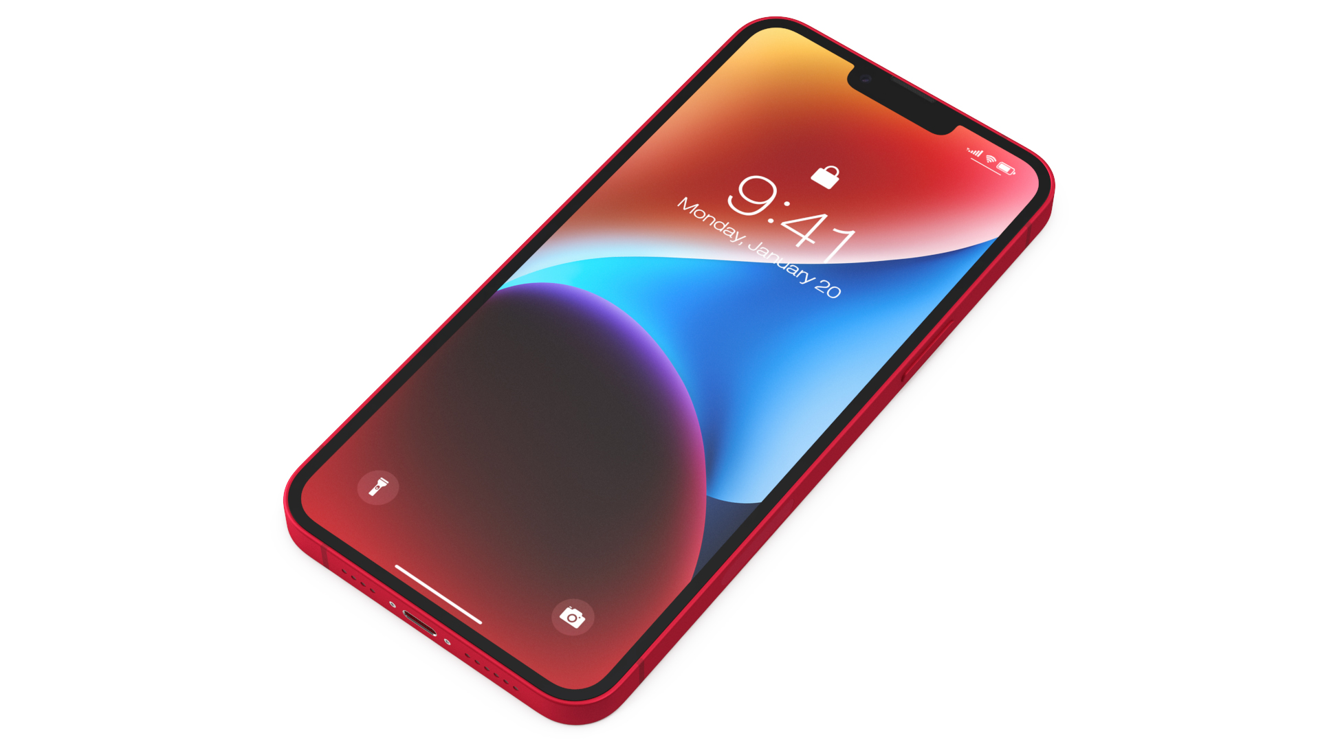 3D iPhone 14 Plus Red model