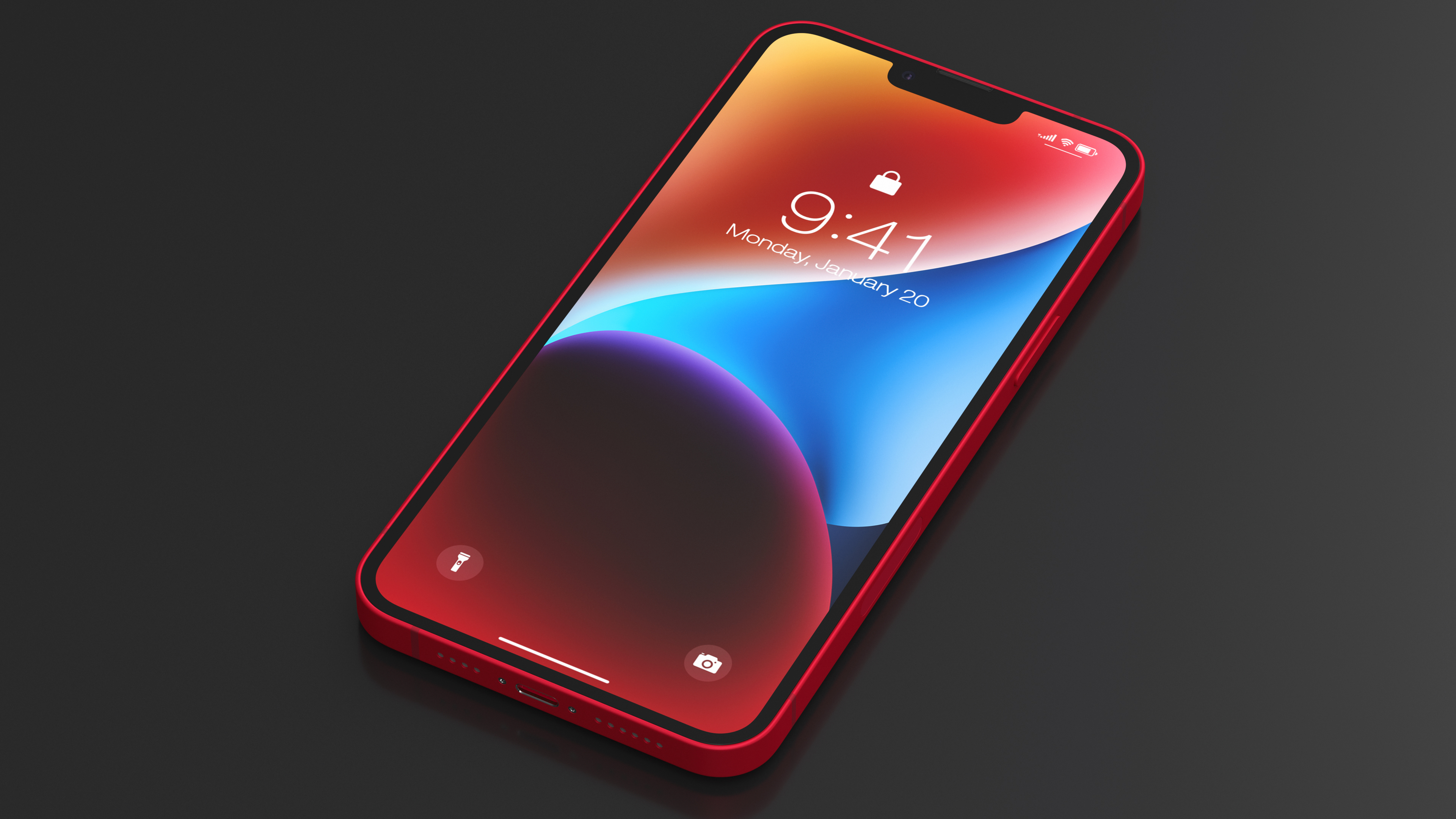 3D iPhone 14 Plus Red model