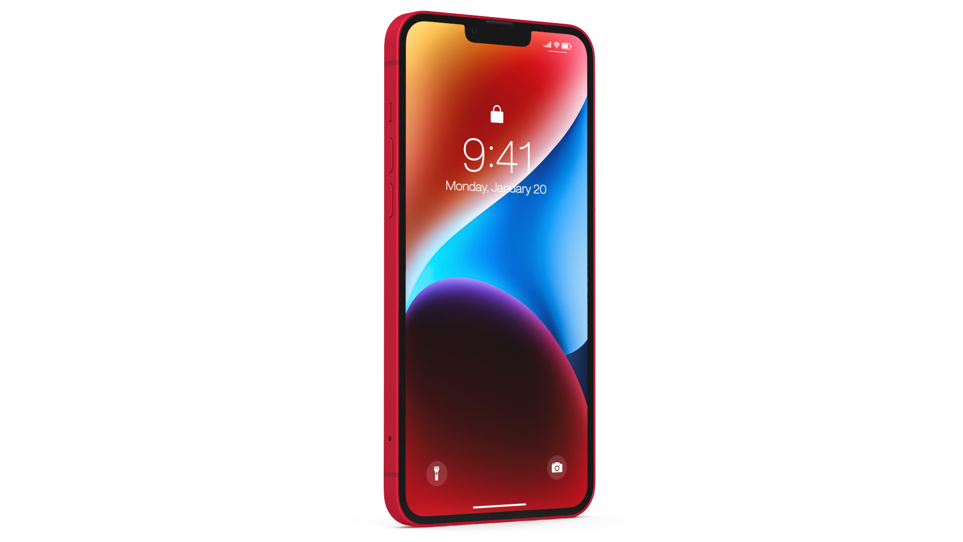 3D iPhone 14 Plus Red model