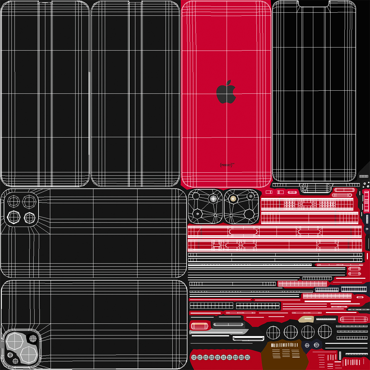 3D iPhone 14 Plus Red model