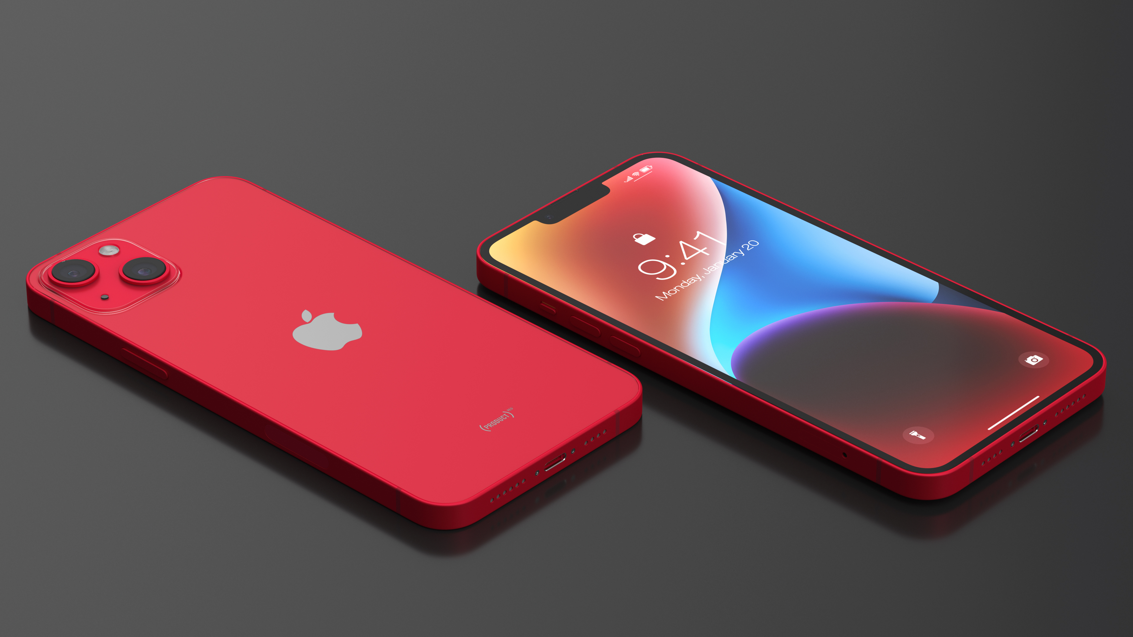 3D iPhone 14 Plus Red model