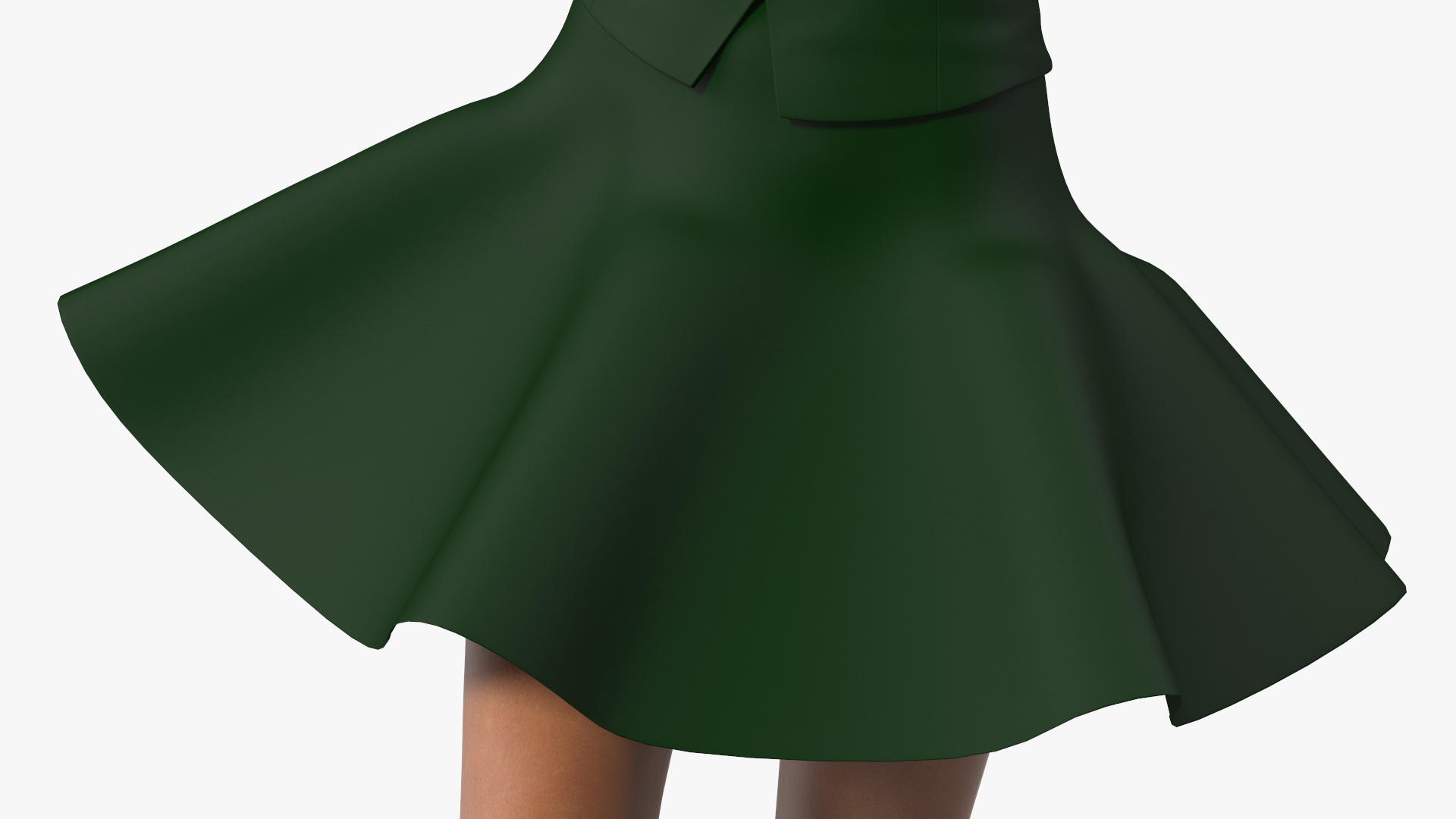 3D model Light Skin Young Black Female Student in School Uniform