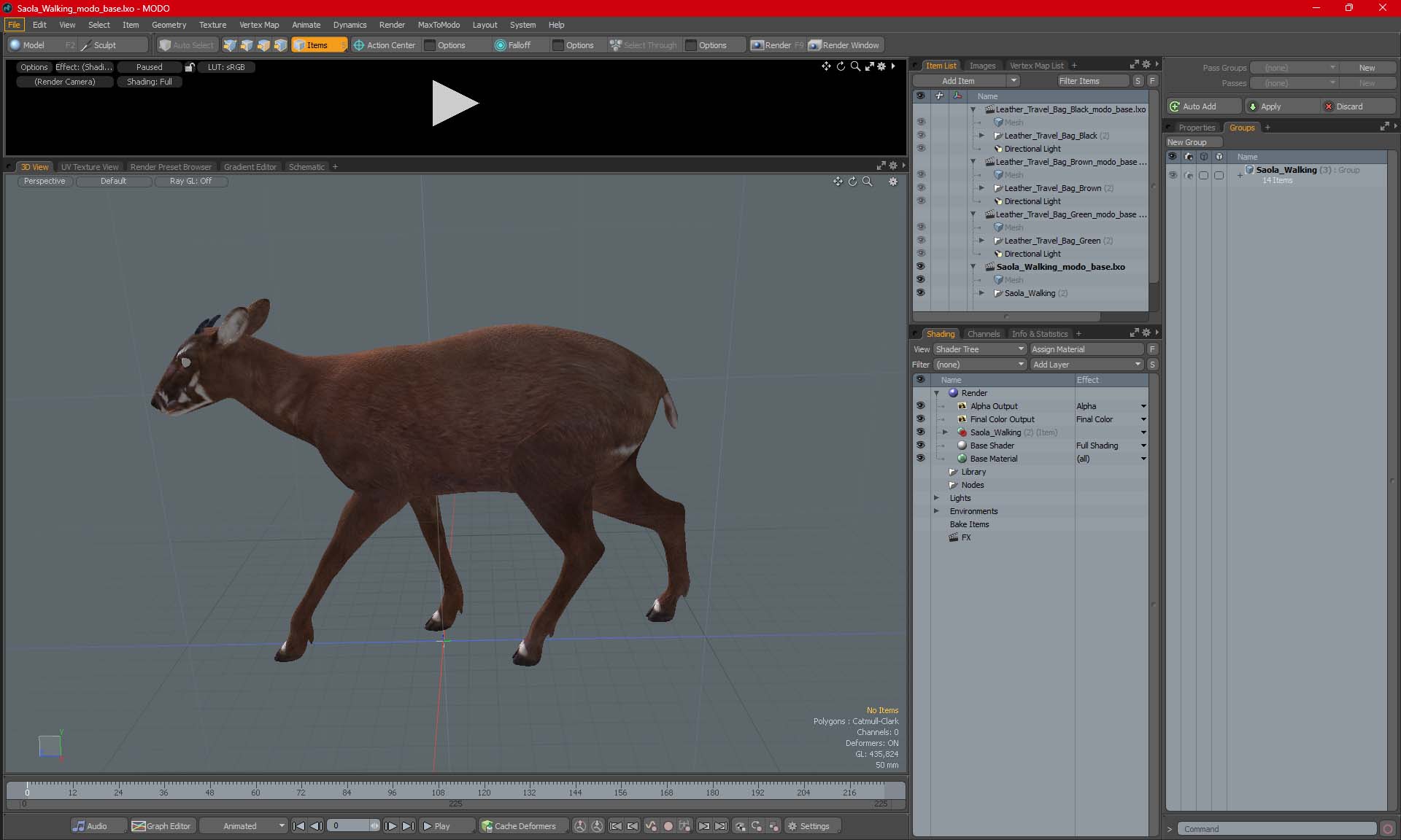 3D Saola Walking model