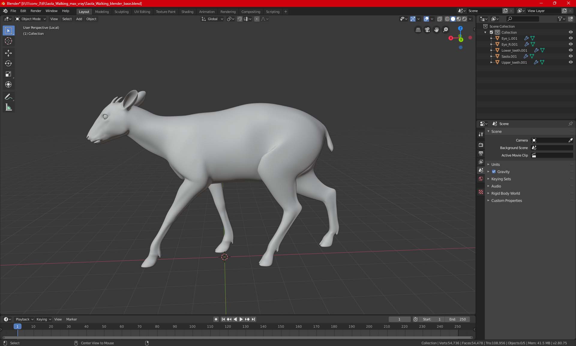3D Saola Walking model