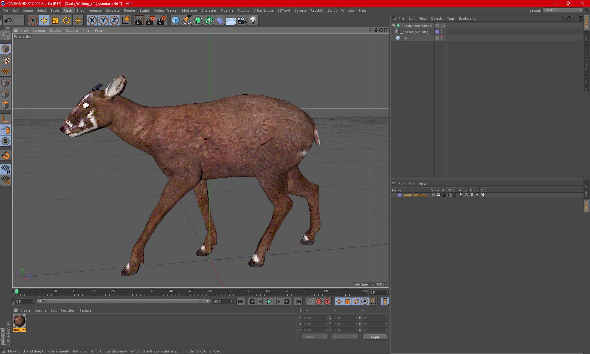 3D Saola Walking model