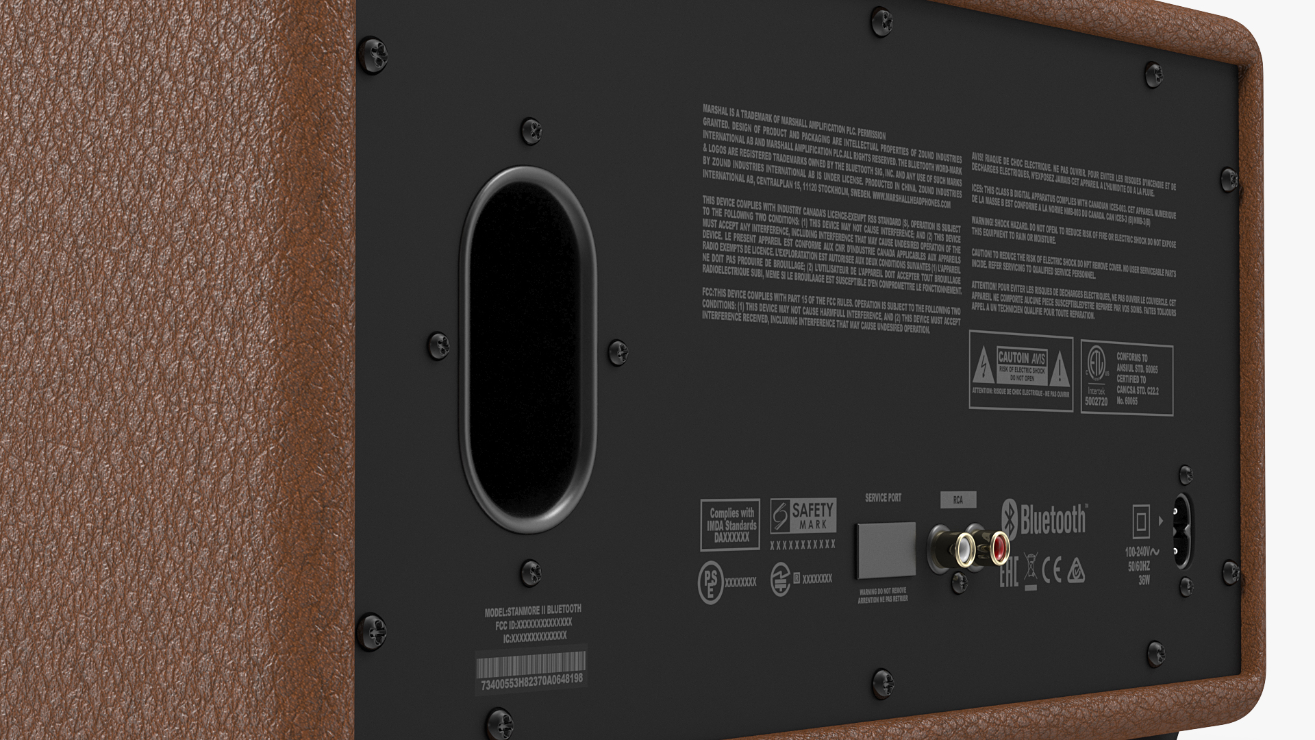 3D Marshall Stanmore II Wireless Bluetooth Speaker Brown model