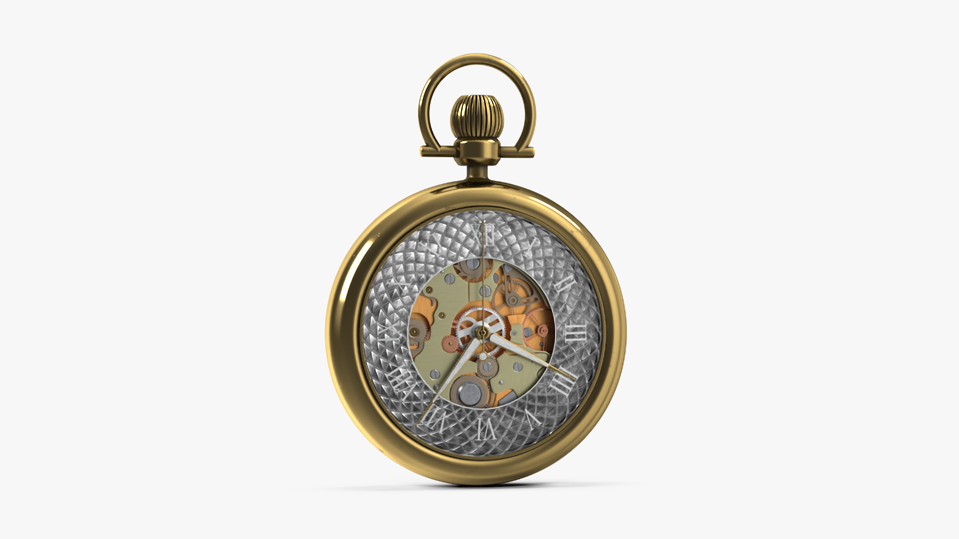 Gold Antique Pocket Watch Animated 3D model
