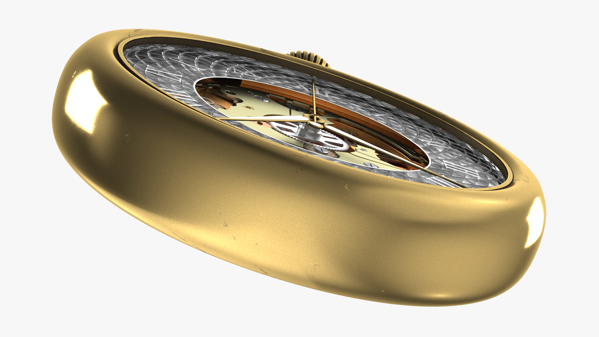 Gold Antique Pocket Watch Animated 3D model