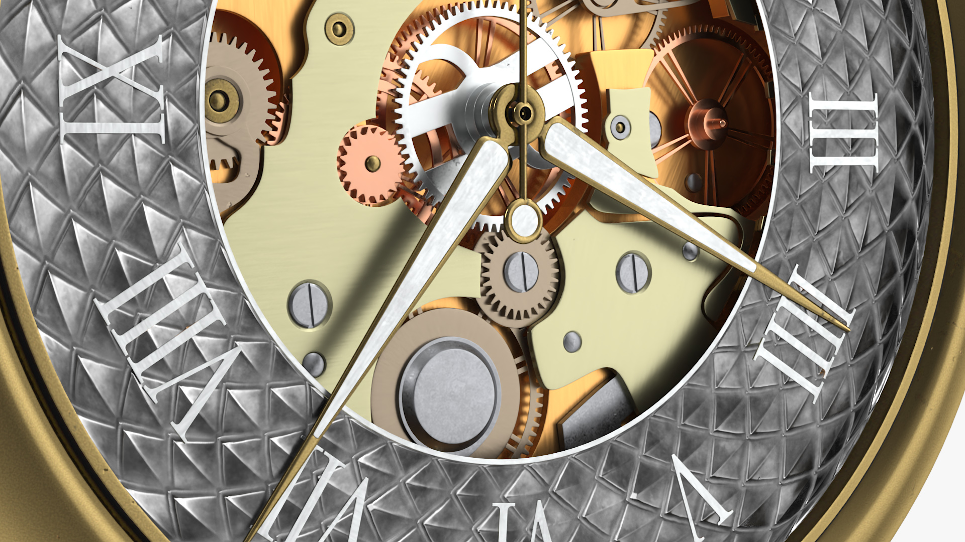 Gold Antique Pocket Watch Animated 3D model