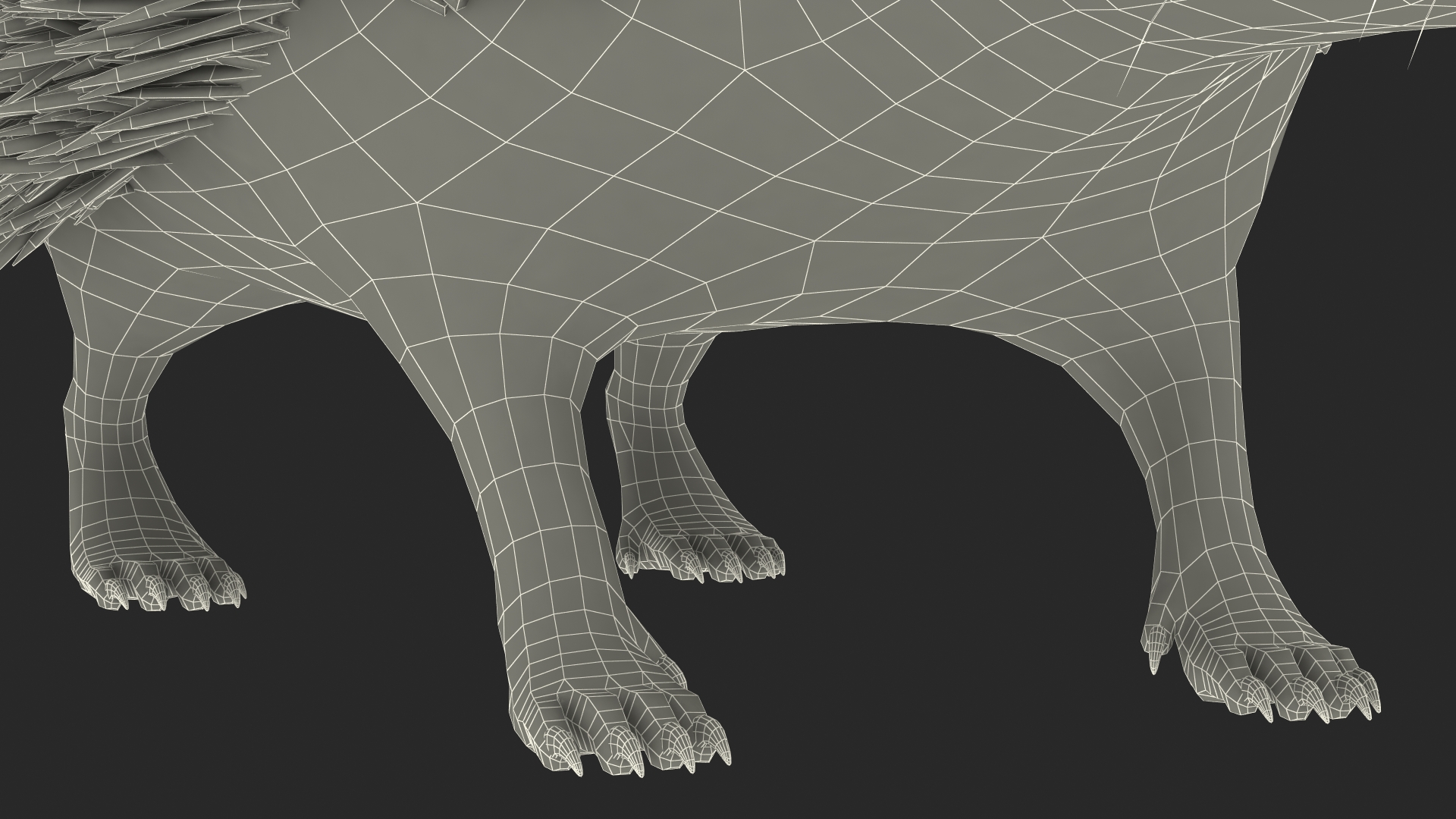 3D model Black Hedgehog Fur Rigged