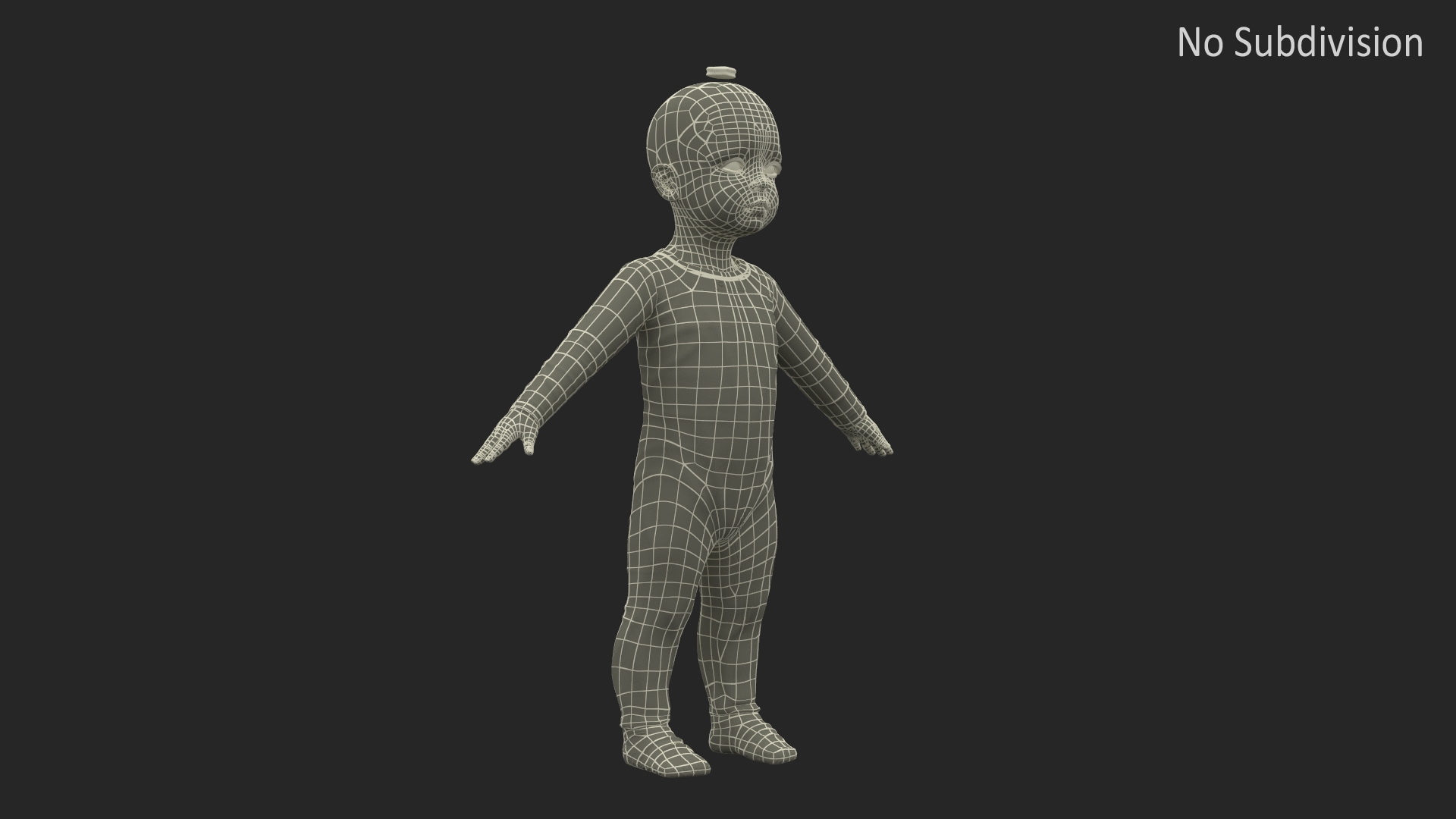Baby Girl Wearing Full Bodysuit A-Pose Fur 3D