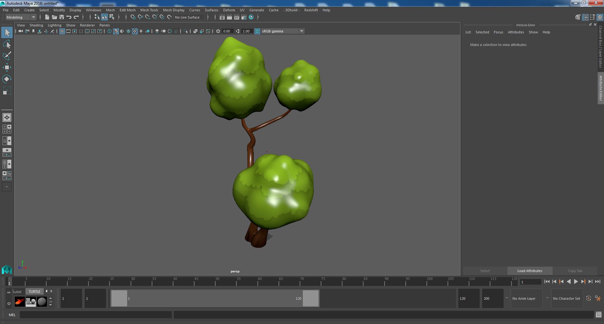 Small Double Tree Cartoon Style Handpaint Texture 3D model