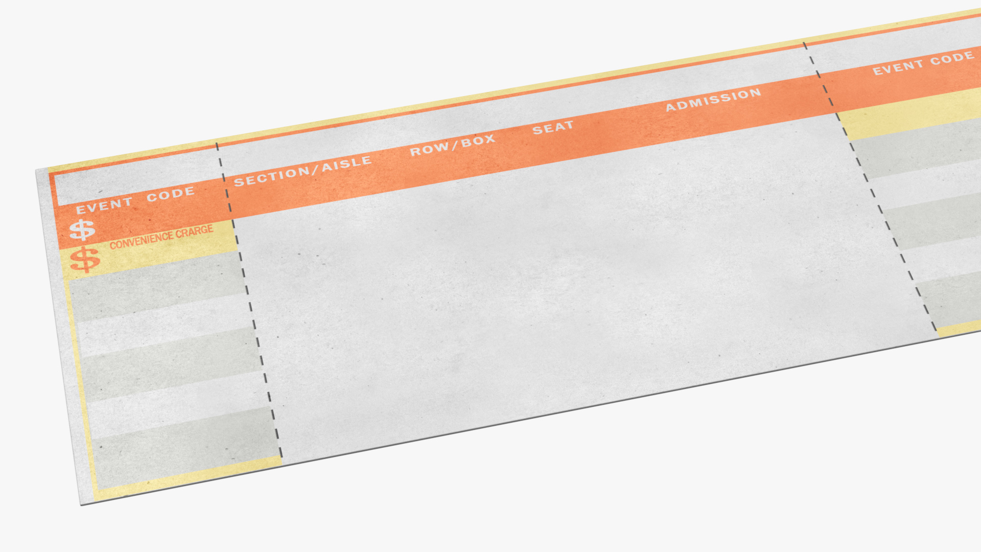3D Event Admission Blank Ticket model