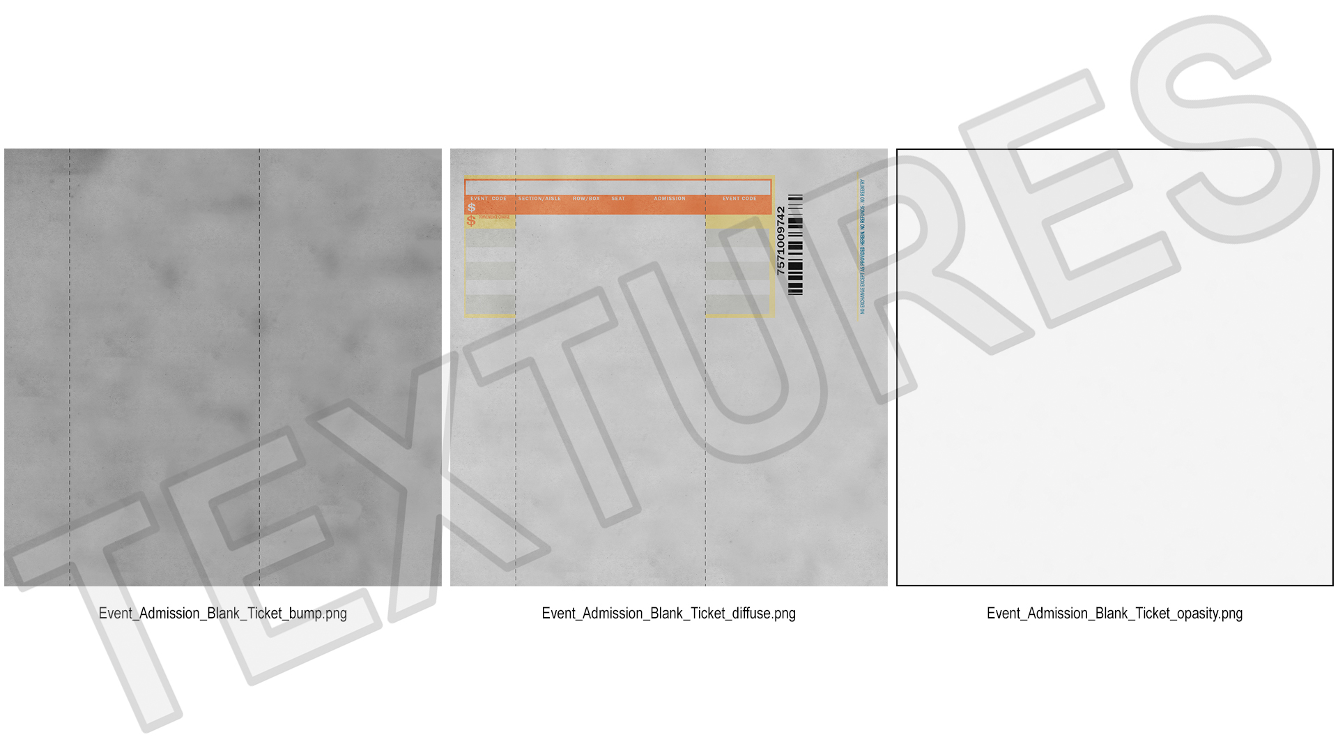 3D Event Admission Blank Ticket model