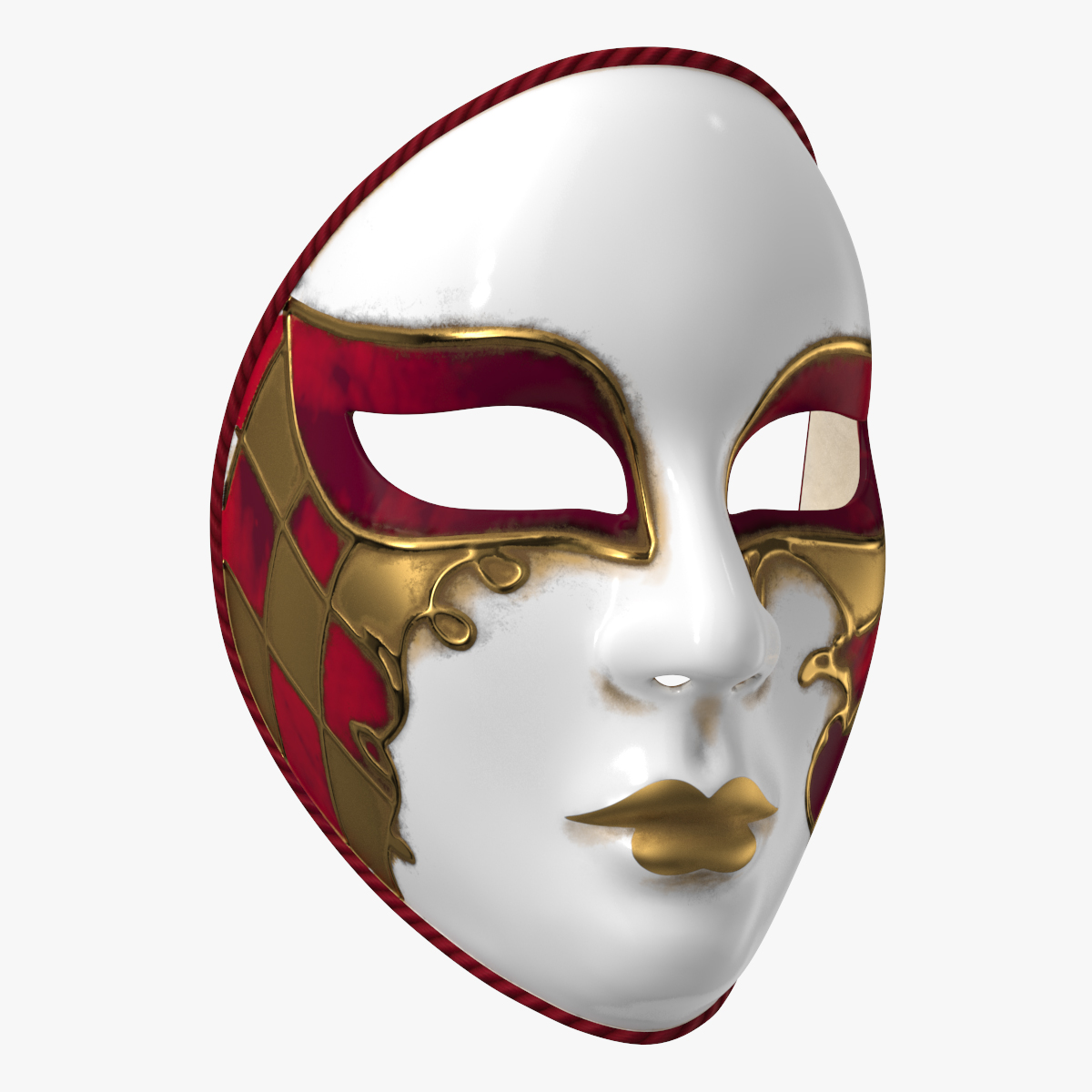 Red Full Face Masquerade Mask